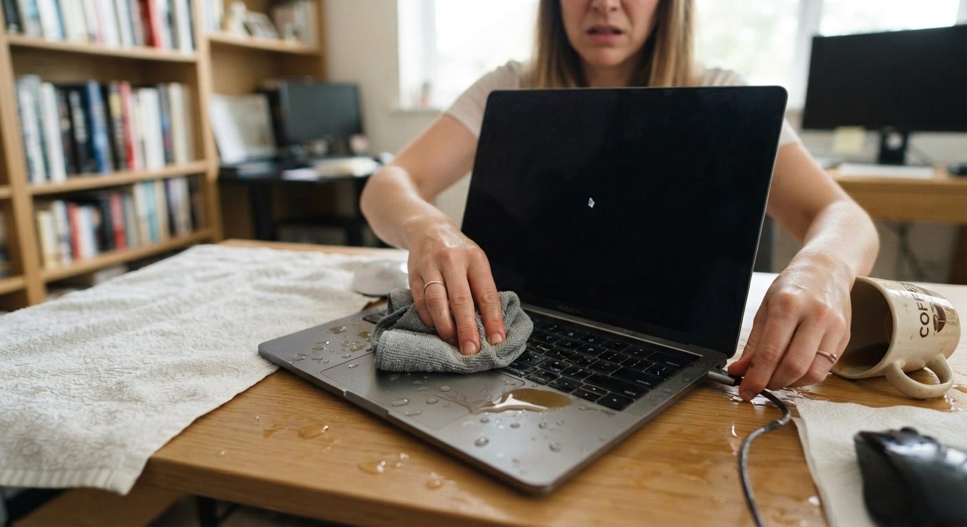 Derramei líquido no notebook: o que fazer nos primeiros minutos