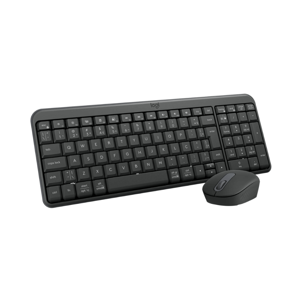 Combo Teclado e Mouse Sem Fio Logitech MK250 Bluetooth com Conectividade Rápida e Fácil, Design Compacto, Mouse Ambidestro, Layout ABNT2, Construção Durável, Compatível com PC e Mac - Grafite 01