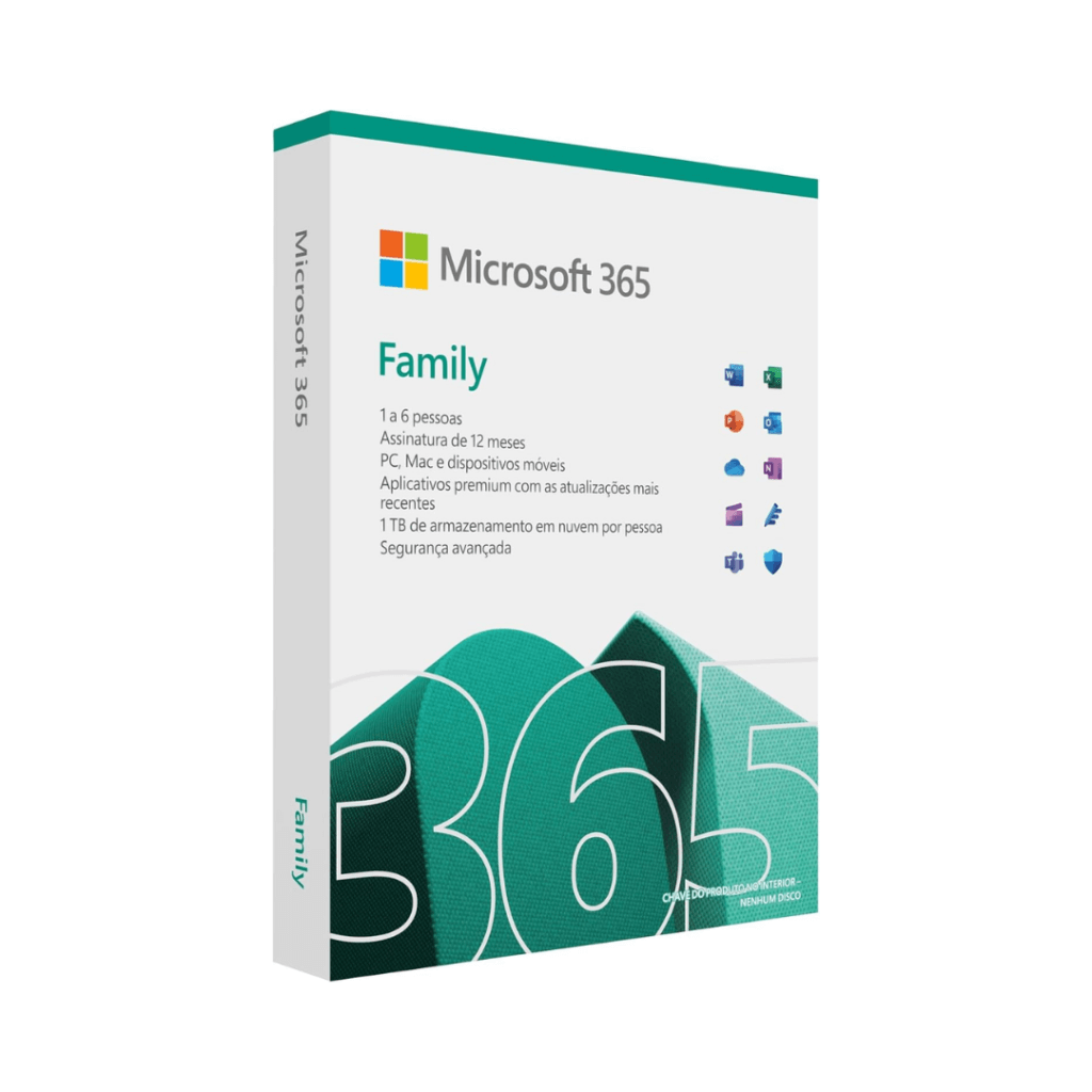 Microsoft 365 Family + Antivírus McAfee Premium Family 2024 - Licenças Físicas para Dispositivos, Segurança Avançada e Suporte Técnico (PAI) (Microsoft 365 Family Antivírus Premium Family)