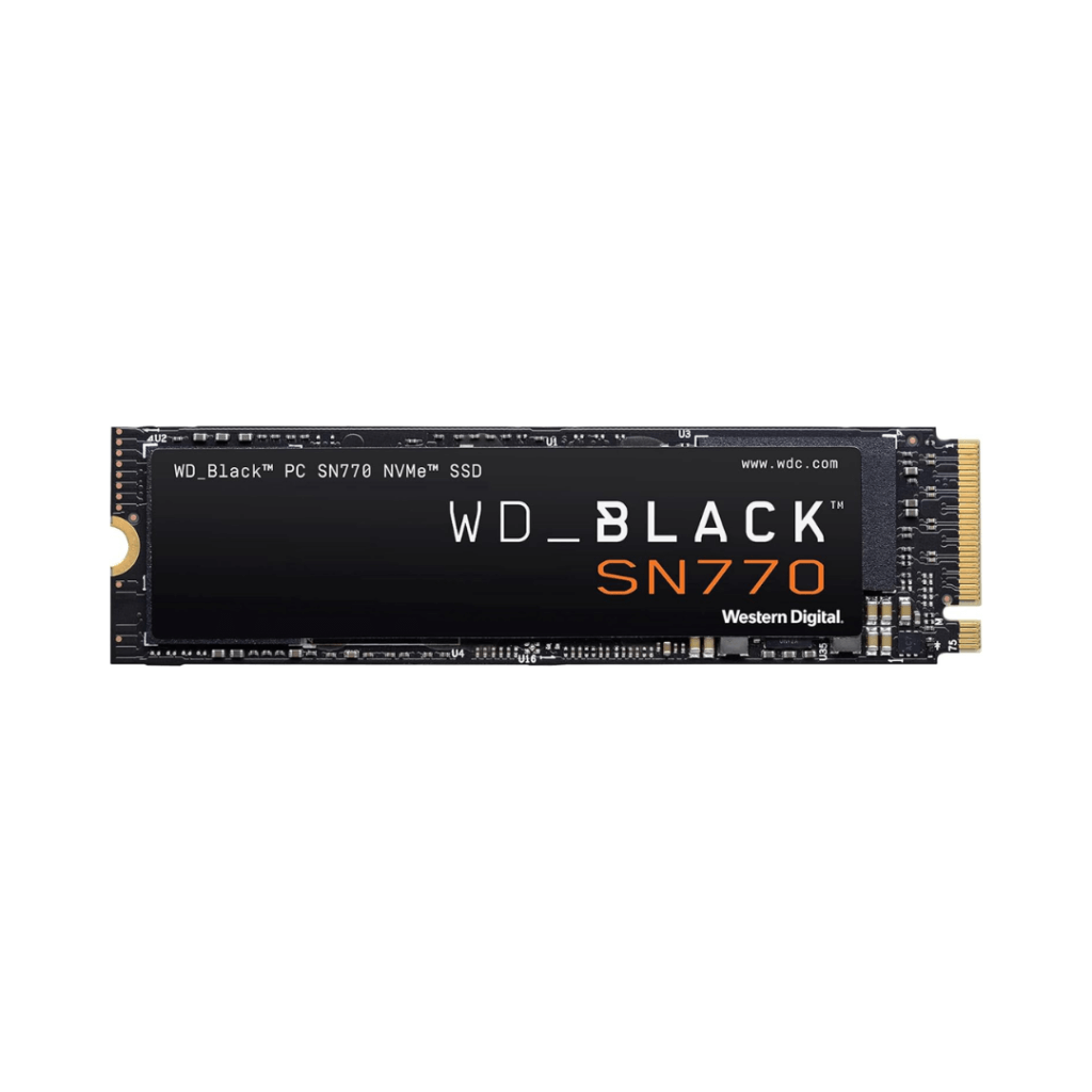 SSD WD Black SN770 1TB NVMe M.2 2280 (Leitura até 5150MB/s e Gravação até 4900MB/s)